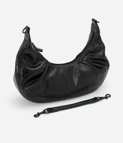 Bolsa Baguete Pequena com Textura Croco