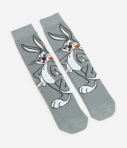 Meia Cano Longo em Algodão com Estampa do Pernalonga