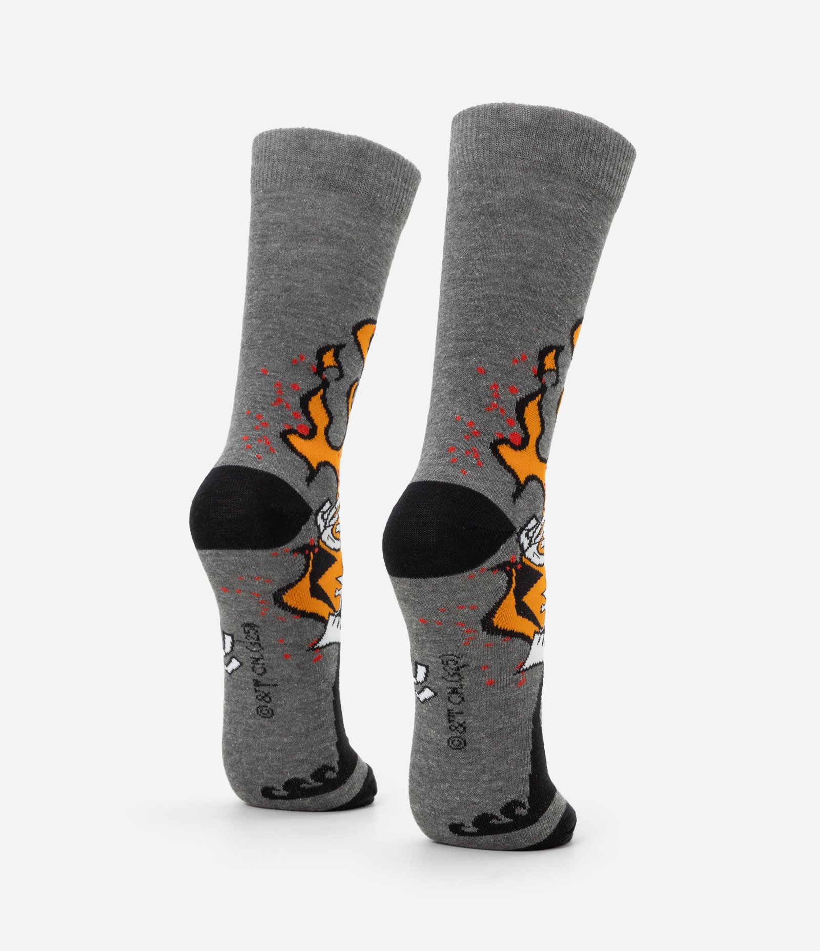 Meia Cano Alto em Algodão com Estampa o Ceifador de  Billy & Mandy Cinza 3