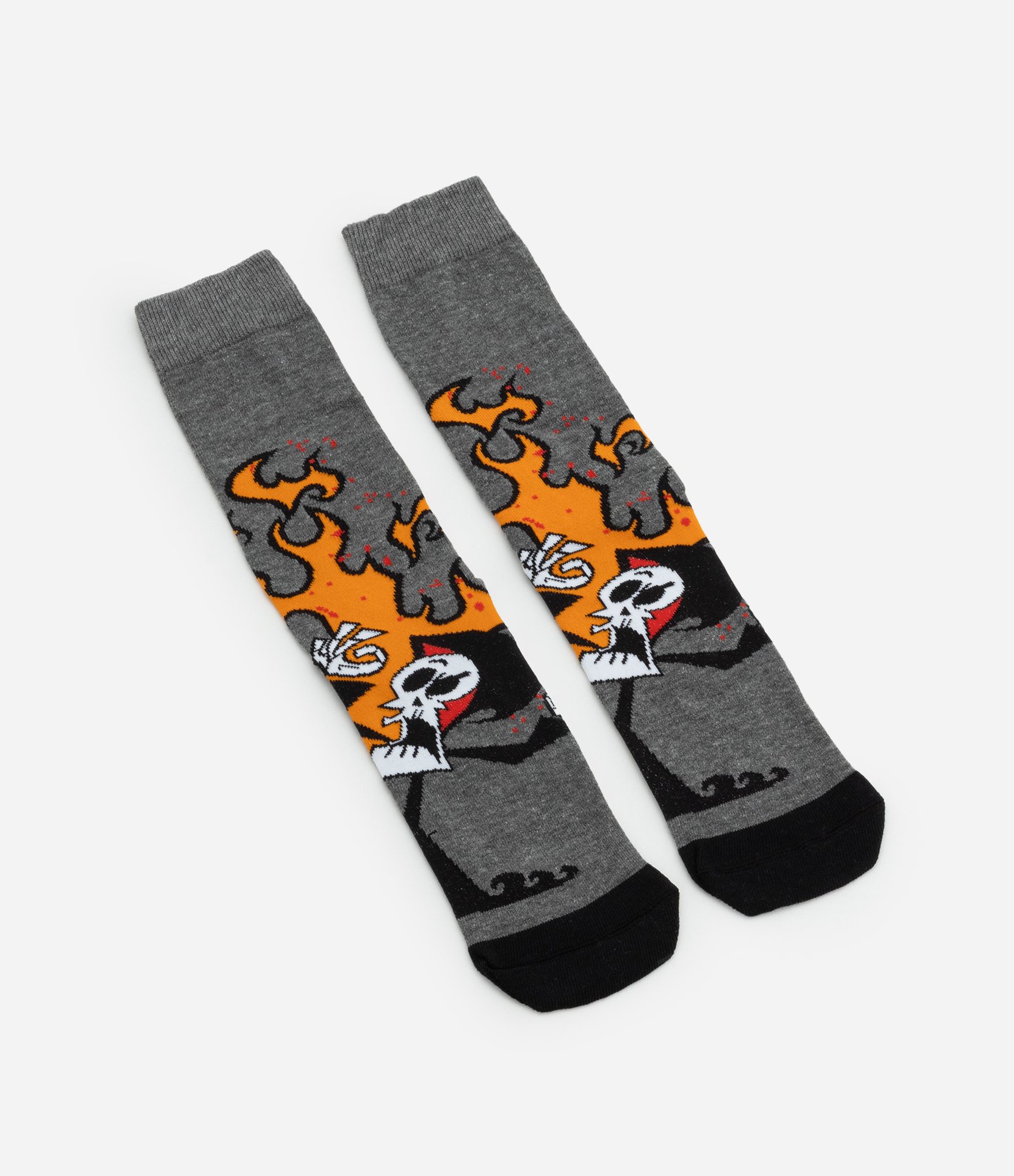 Meia Cano Alto em Algodão com Estampa o Ceifador de  Billy & Mandy Cinza 4