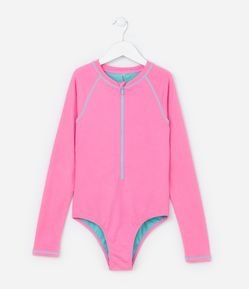 Maiô Infantil com Proteção UV e Textura - Tam 5 a 14 Anos