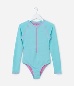 Maiô Infantil com Proteção UV e Textura - Tam 5 a 14 Anos