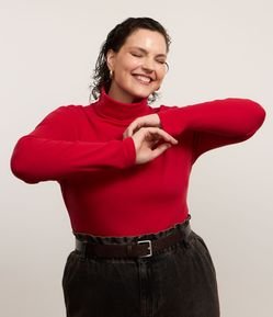 Blusa em Ribana com Gola Alta Curve & Plus Size