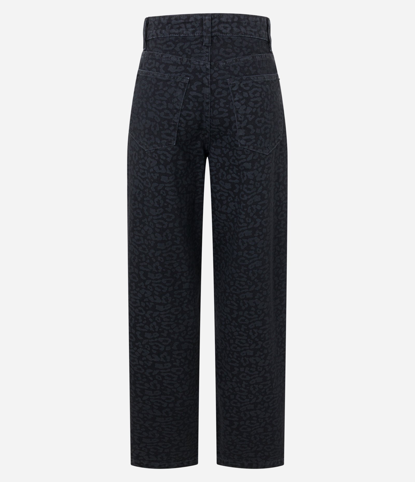 Calça Baggy em Sarja Animal Print Oncinha Preto 5