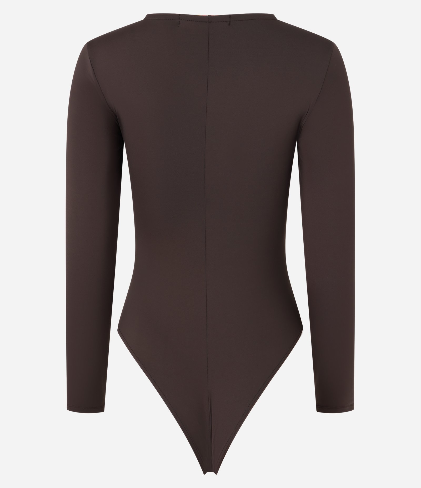 Body em Microfibra com Decote Quadrado Marrom 5