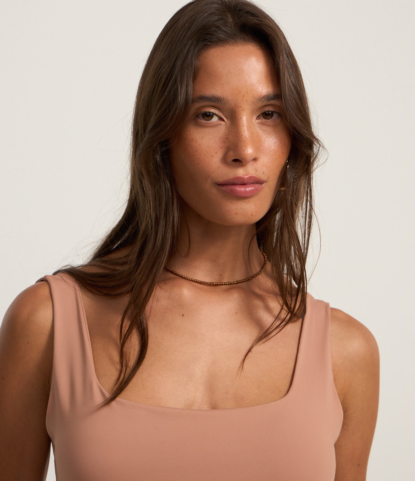 Body em Poliamida com Decote Redondo e Alça Média Laranja Coral 3