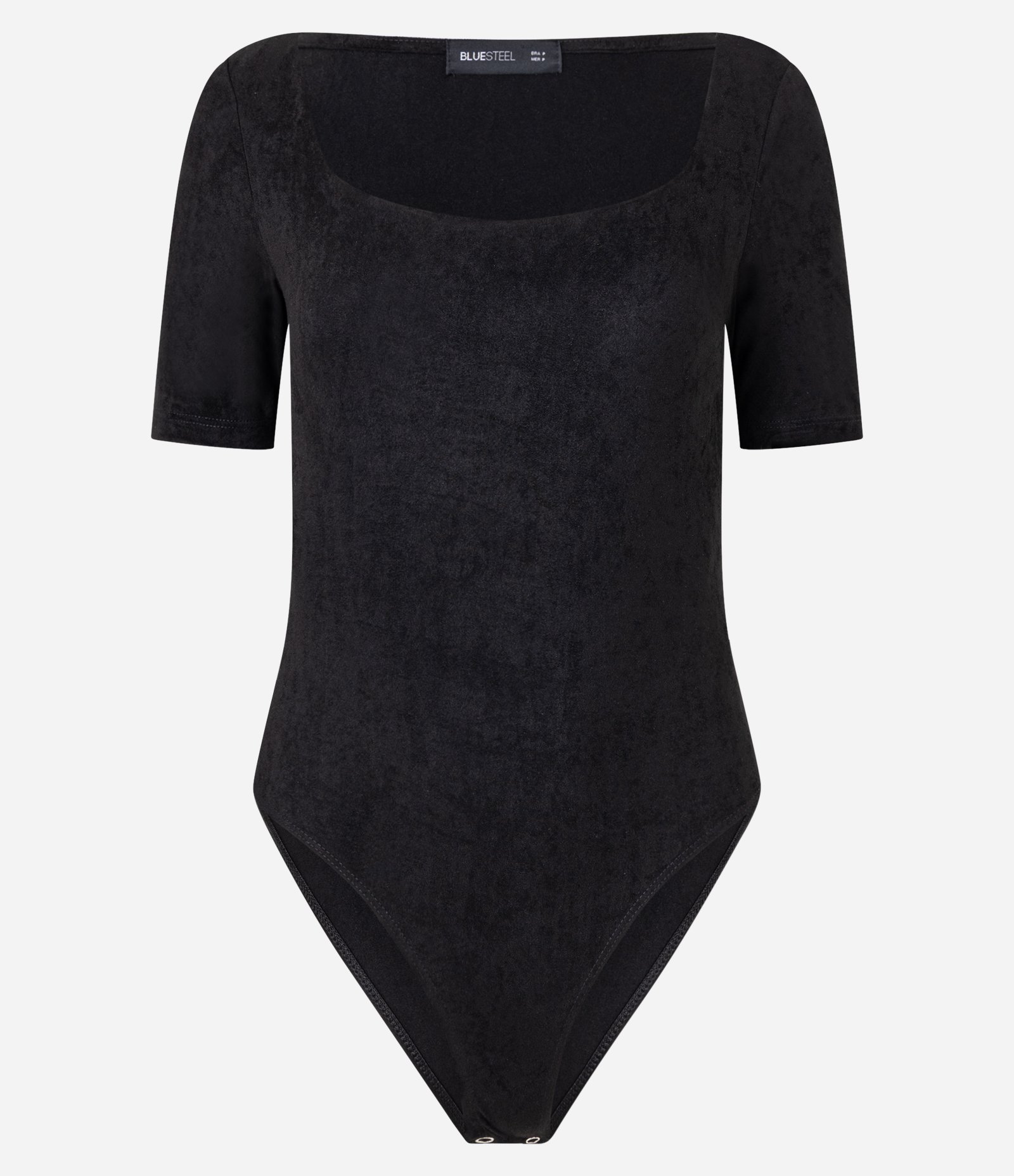 Body em Suede com Decote Redondo Preto 4