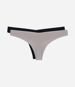 Kit 02 Calcinhas Biquíni Fio Dental em Microfibra com Corte a Fio