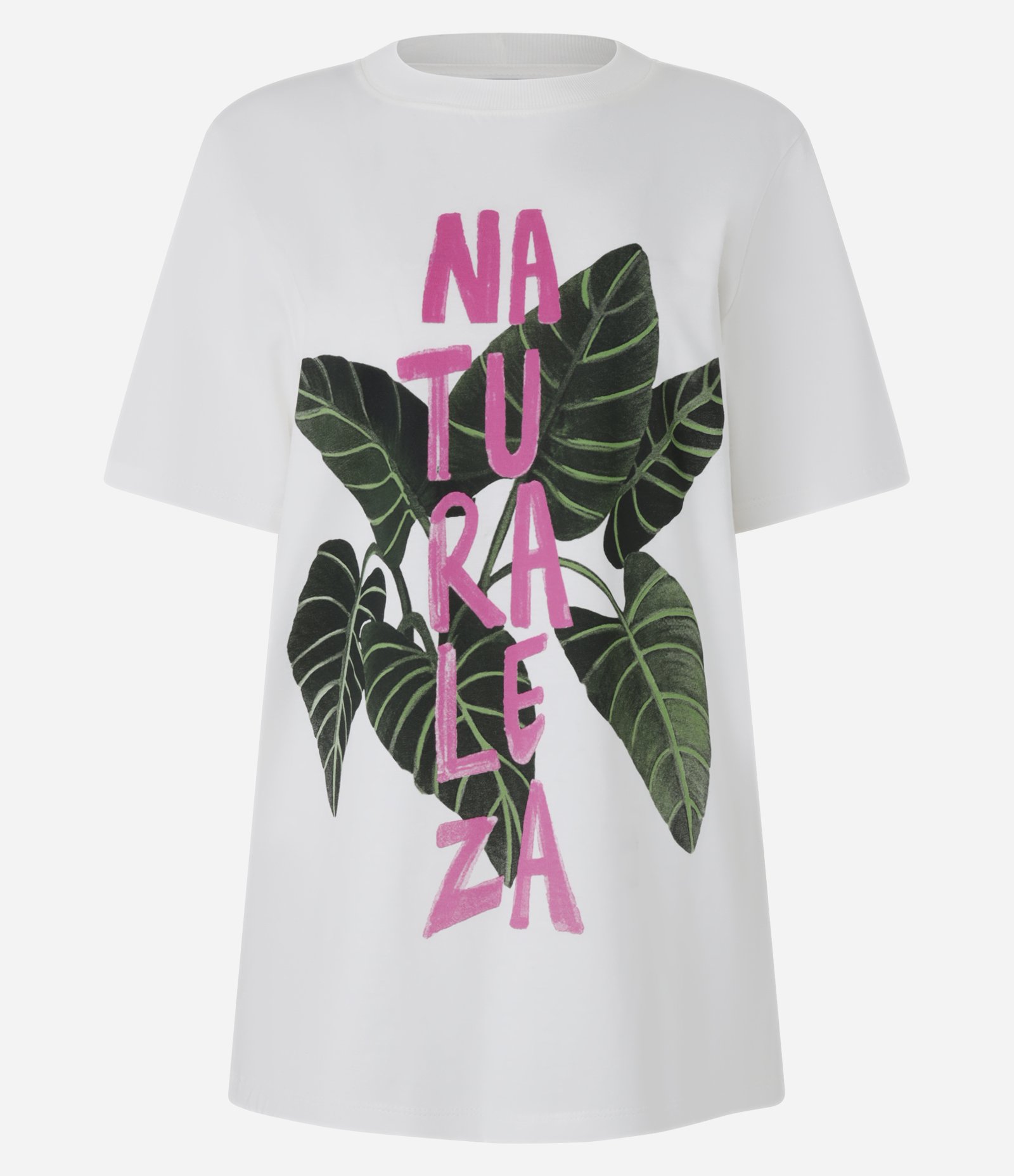 Camiseta T-shirt em Algodão com Estampa Naturaleza Branco 4
