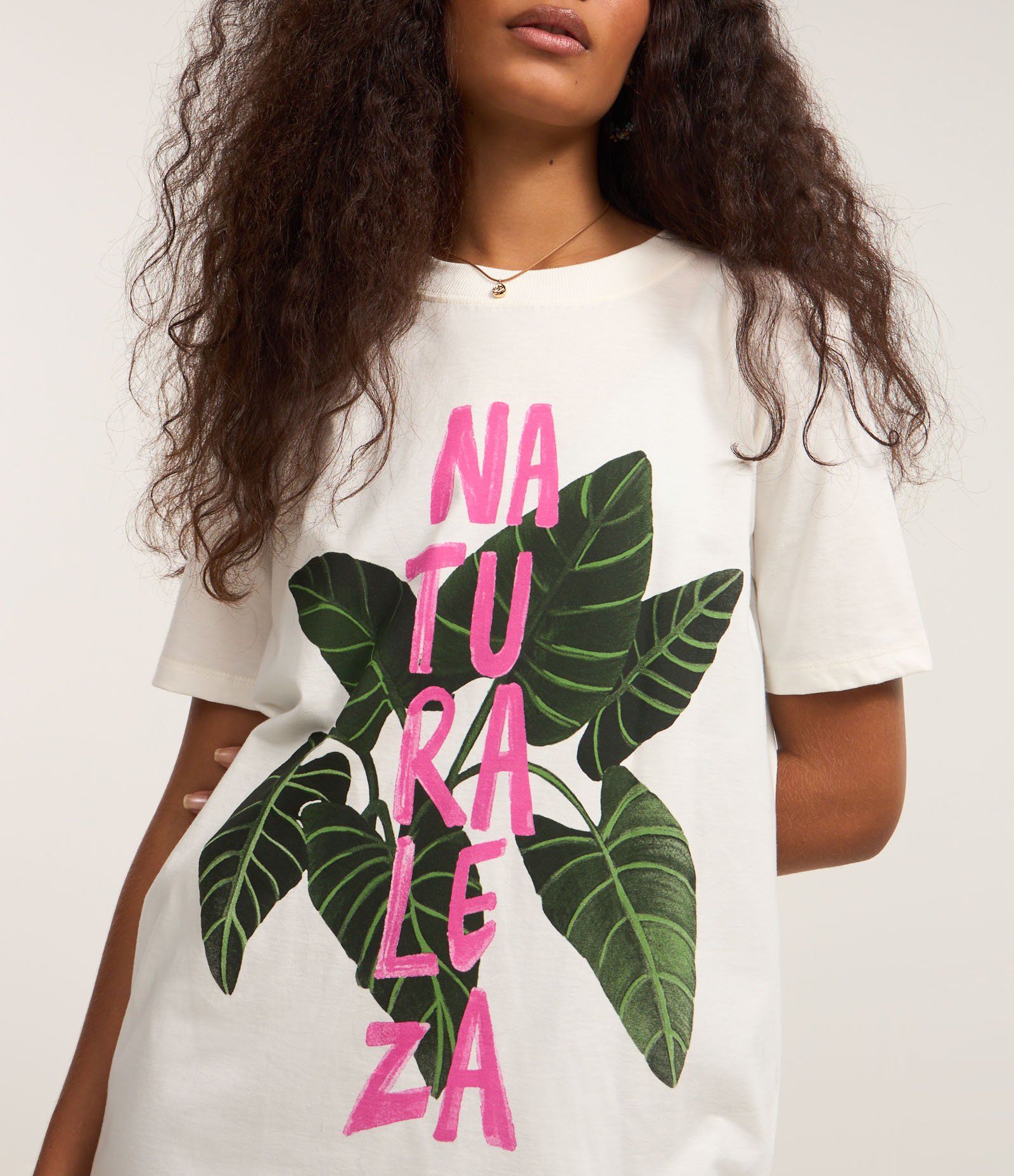 Camiseta T-shirt em Algodão com Estampa Naturaleza Branco 3