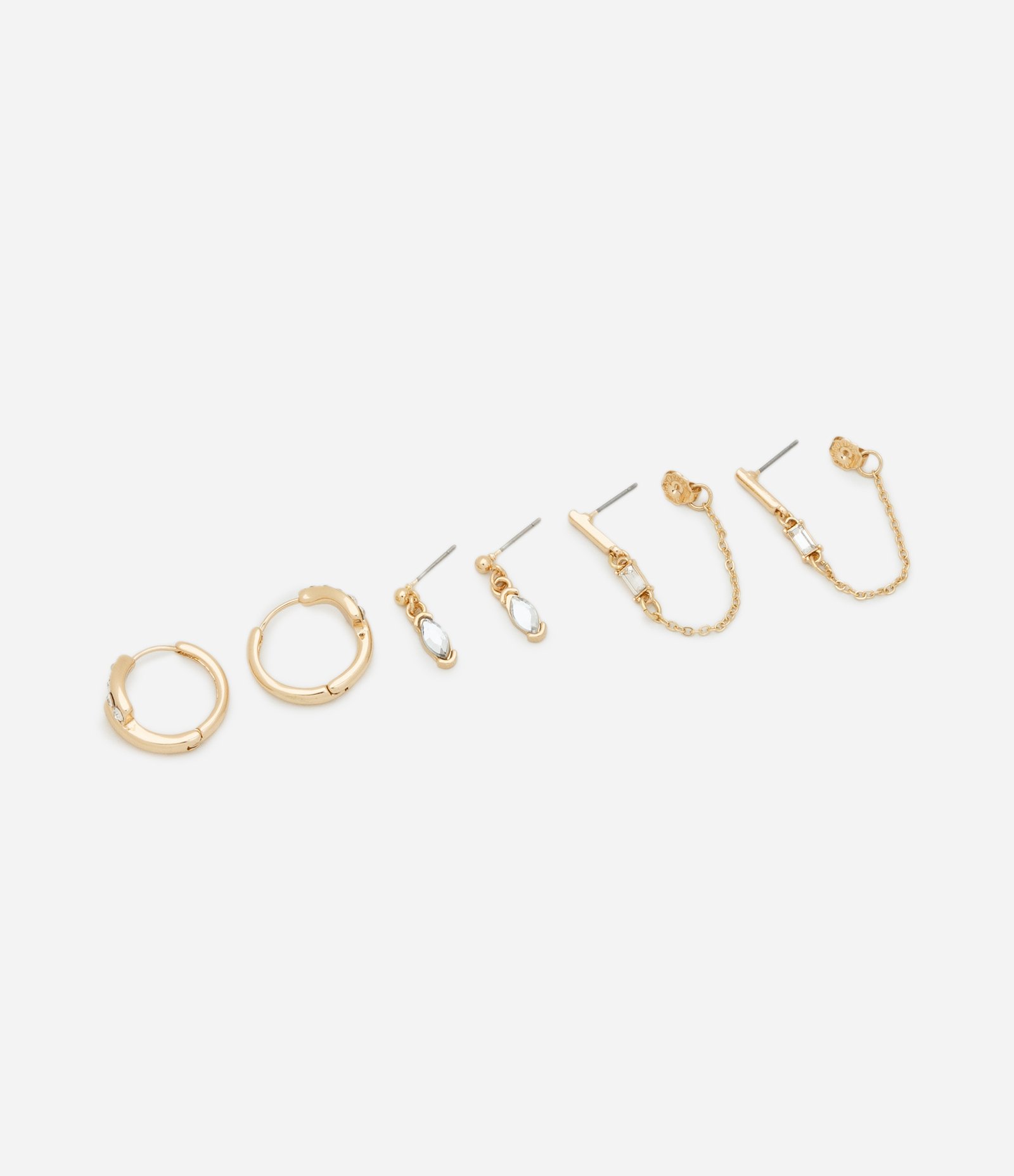 Kit 03 Brincos Diversos Dourado 1