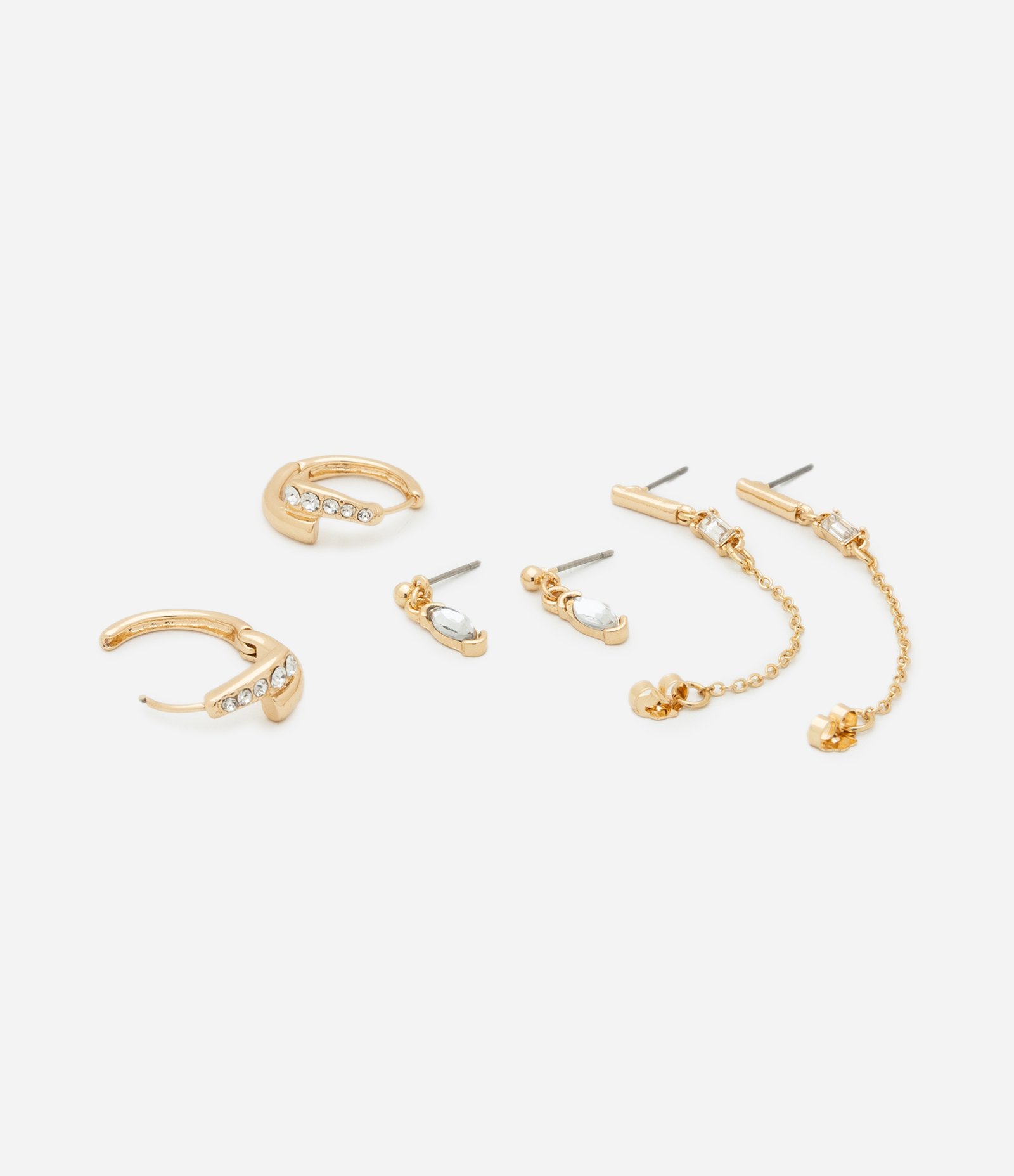 Kit 03 Brincos Diversos Dourado 2