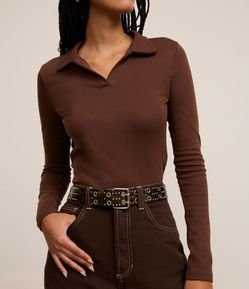 Cinto Médio com Efeito Desgastado e Fivela Dupla com Ilhós