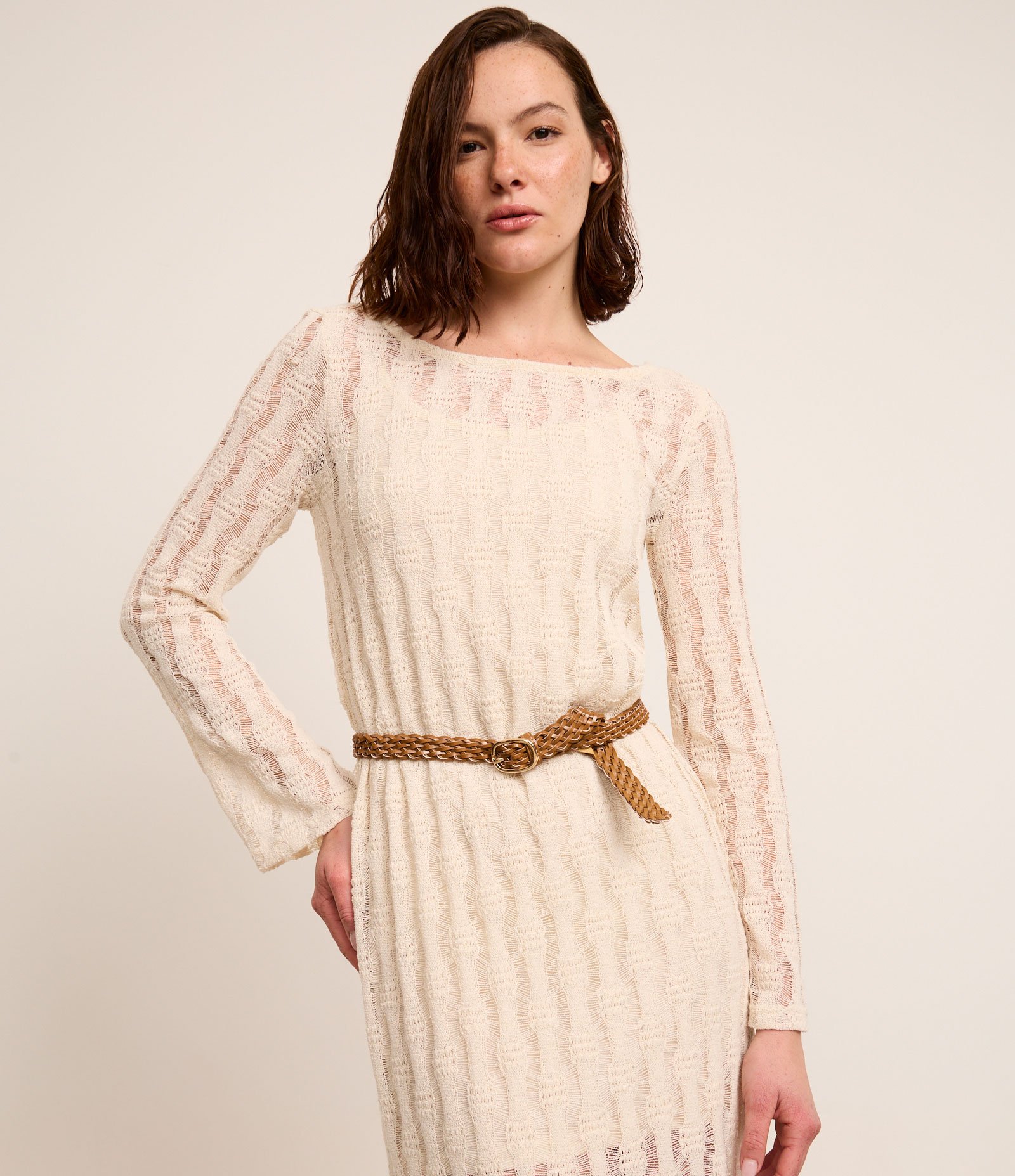 Kit 02 Cintos com Efeito Trançado Tressê e Fivela em Metal Marrom/Preto 5