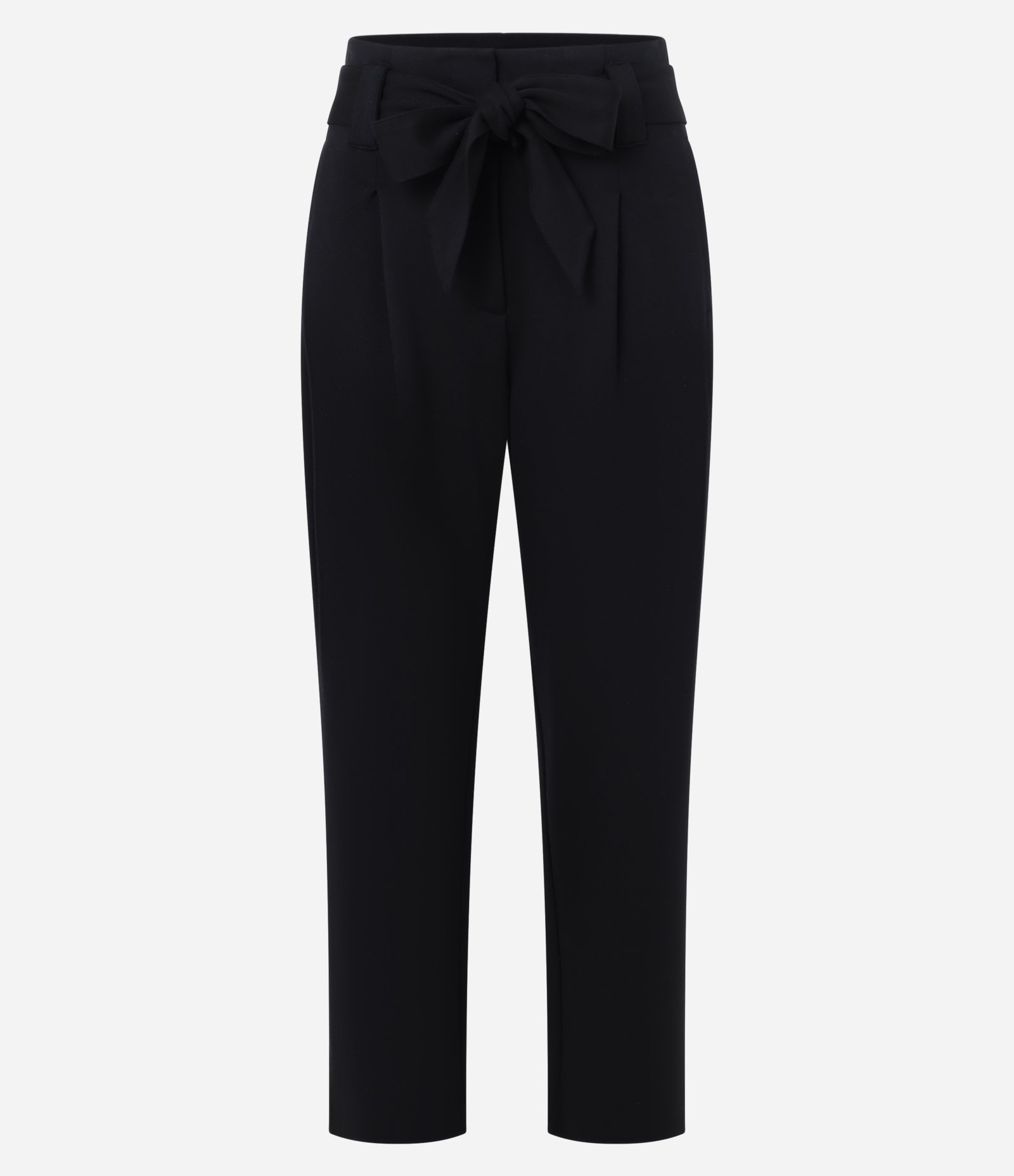 Calça Cenoura em Ponto Roma com Cinto Laço Preto 5