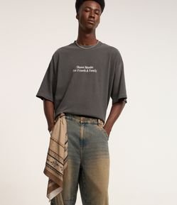 Lenço em Tricoline com Estampa em Camadas com Floral