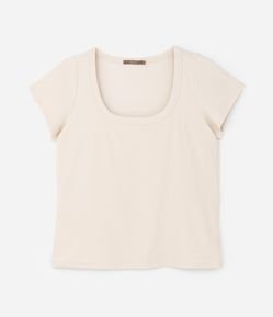 Blusa em Ribana com Decote Curve & Plus Size