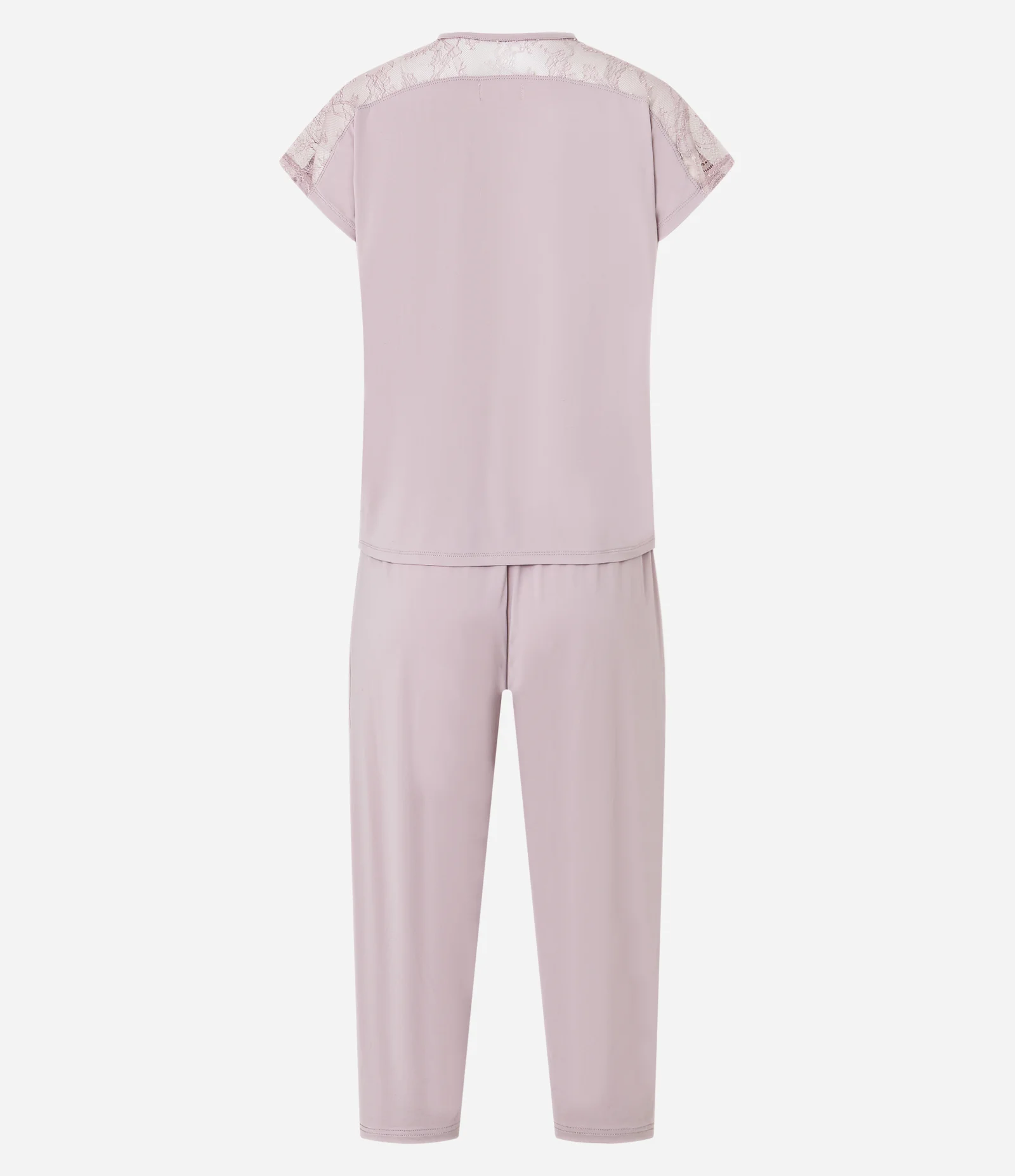 Pijama Calça Capri e Detalhes em Renda na Manga Rosa 6