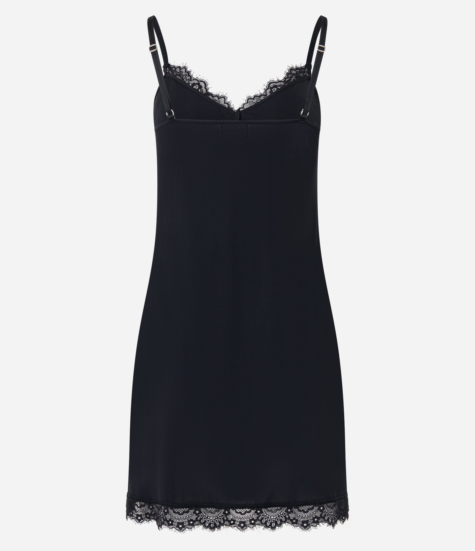 Camisola de Alça em Microfibra com Renda no Busto Preto 5