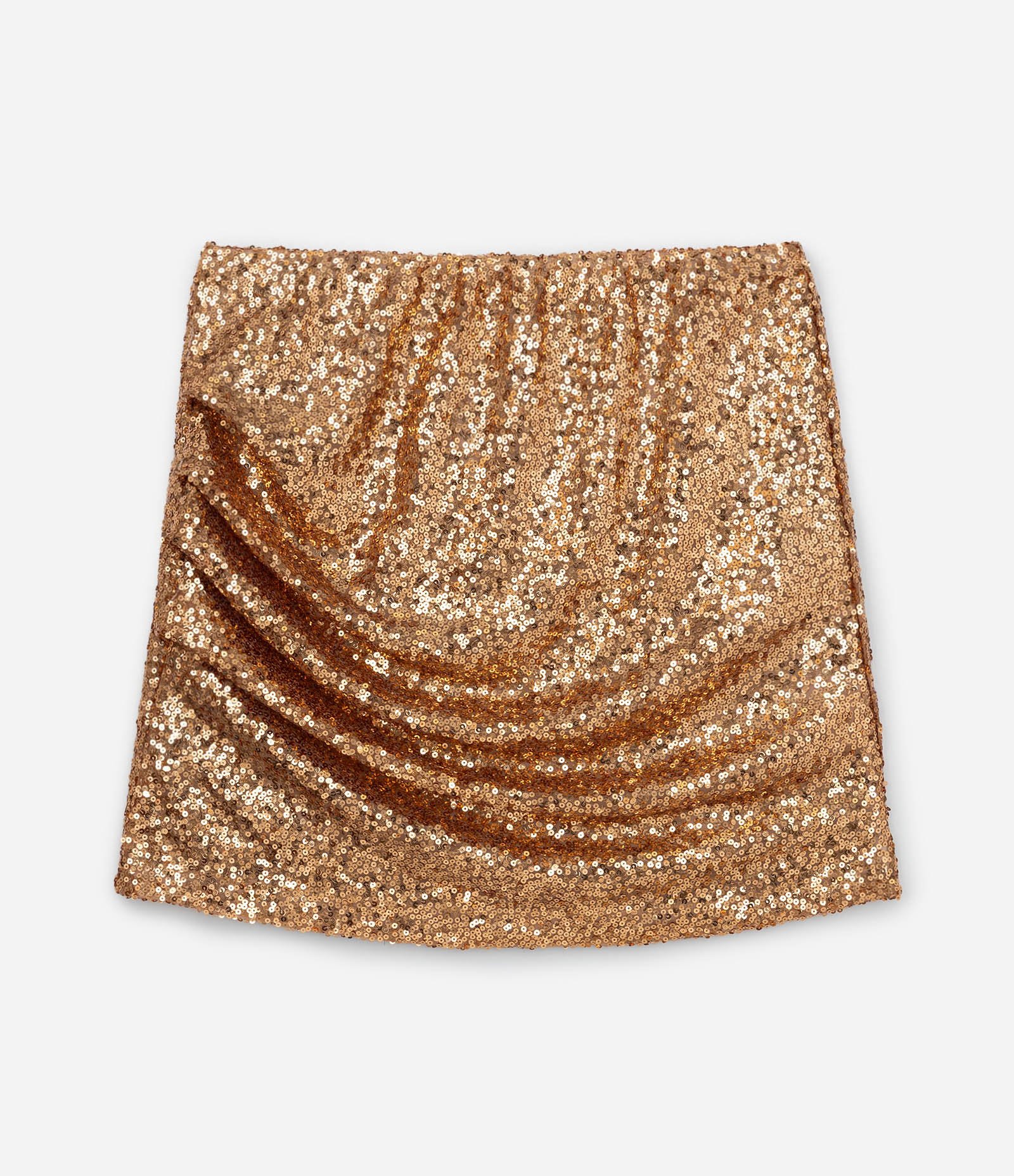 Saia Curta em Paetê Coleção Rita Carreira Curve & Plus Size Dourado 7