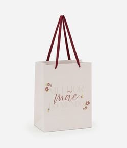 Sacola Pequena em Papel com Estampa Melhor Mãe do Mundo