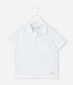 Camisa Infantil com bolsinho Texturizada - Tam 1 a 6 Anos
