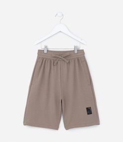 Bermuda Infantil com Cós Elástico e Etiqueta na Barra - Tam 5 a 14 Anos