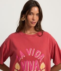 Camiseta em Algodão Estampa La Vida Viva