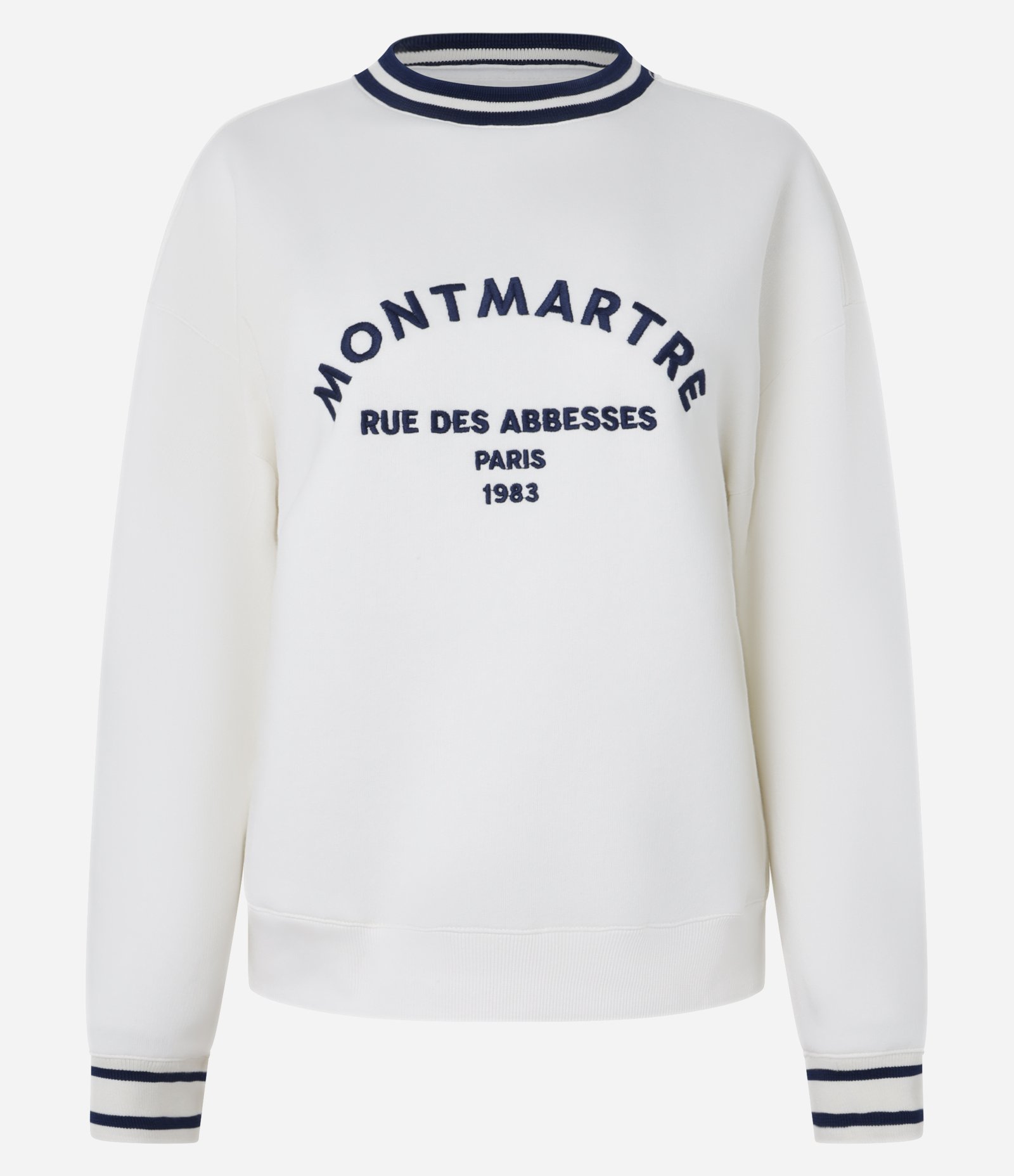 Casaco Moletom com Ribana e Bordado Montmartre Branco 5