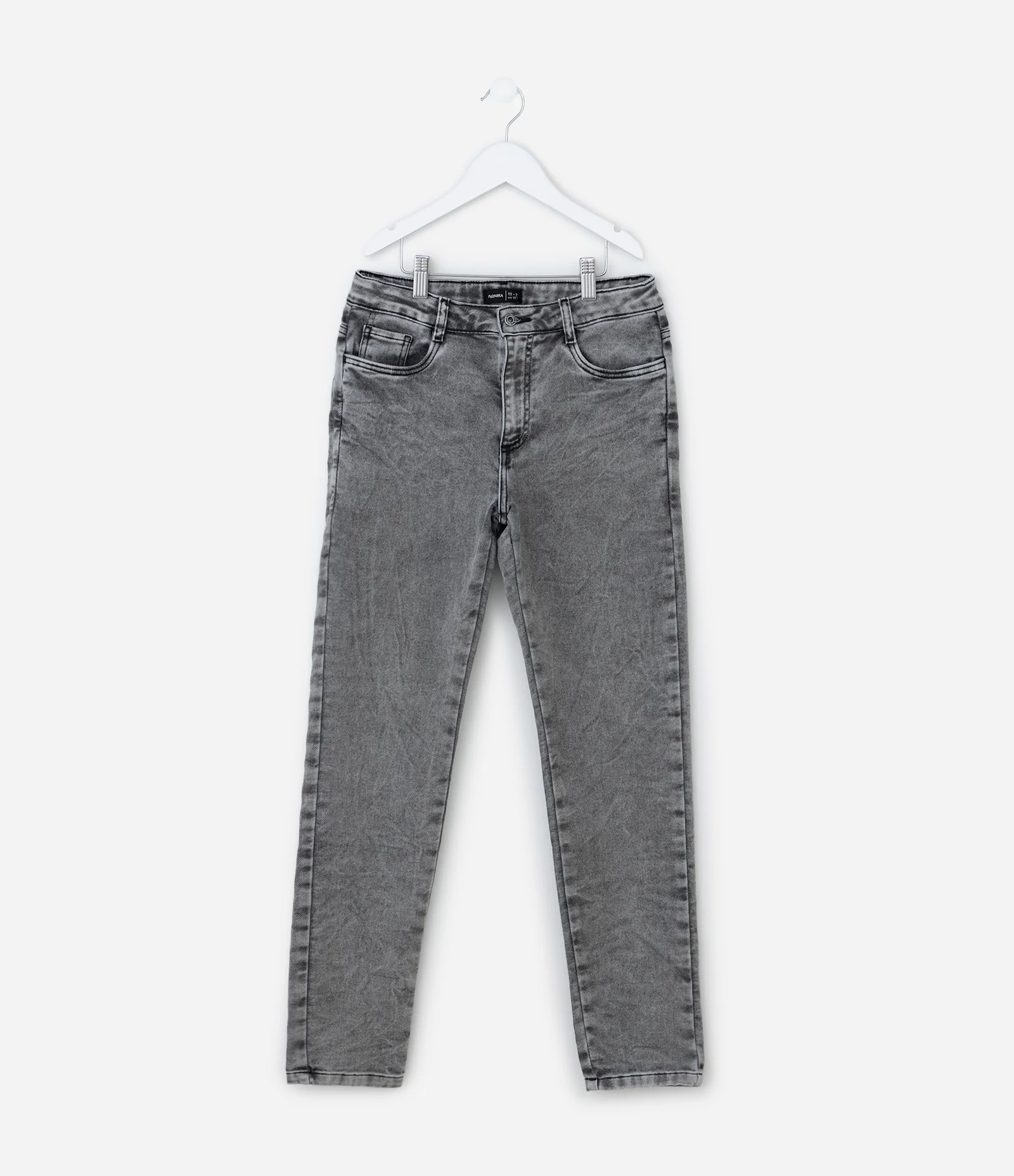 Calça Infantil em Jeans Básica Marmorizada - Tam 5 a 14 Anos Cinza 1