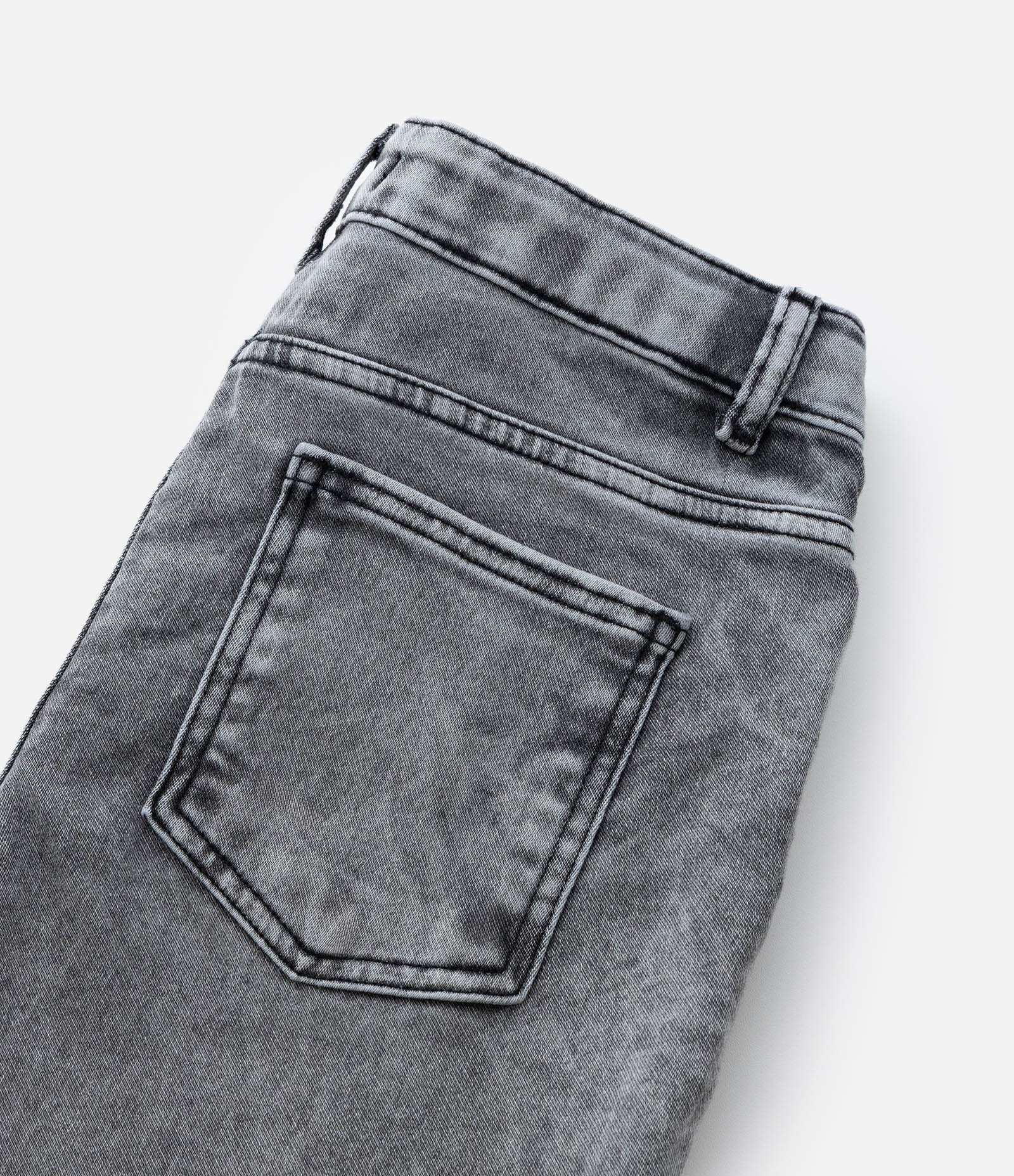 Calça Infantil em Jeans Básica Marmorizada - Tam 5 a 14 Anos Cinza 6