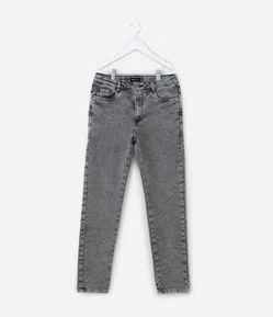 Calça Infantil em Jeans Básica Marmorizada - Tam 5 a 14 Anos