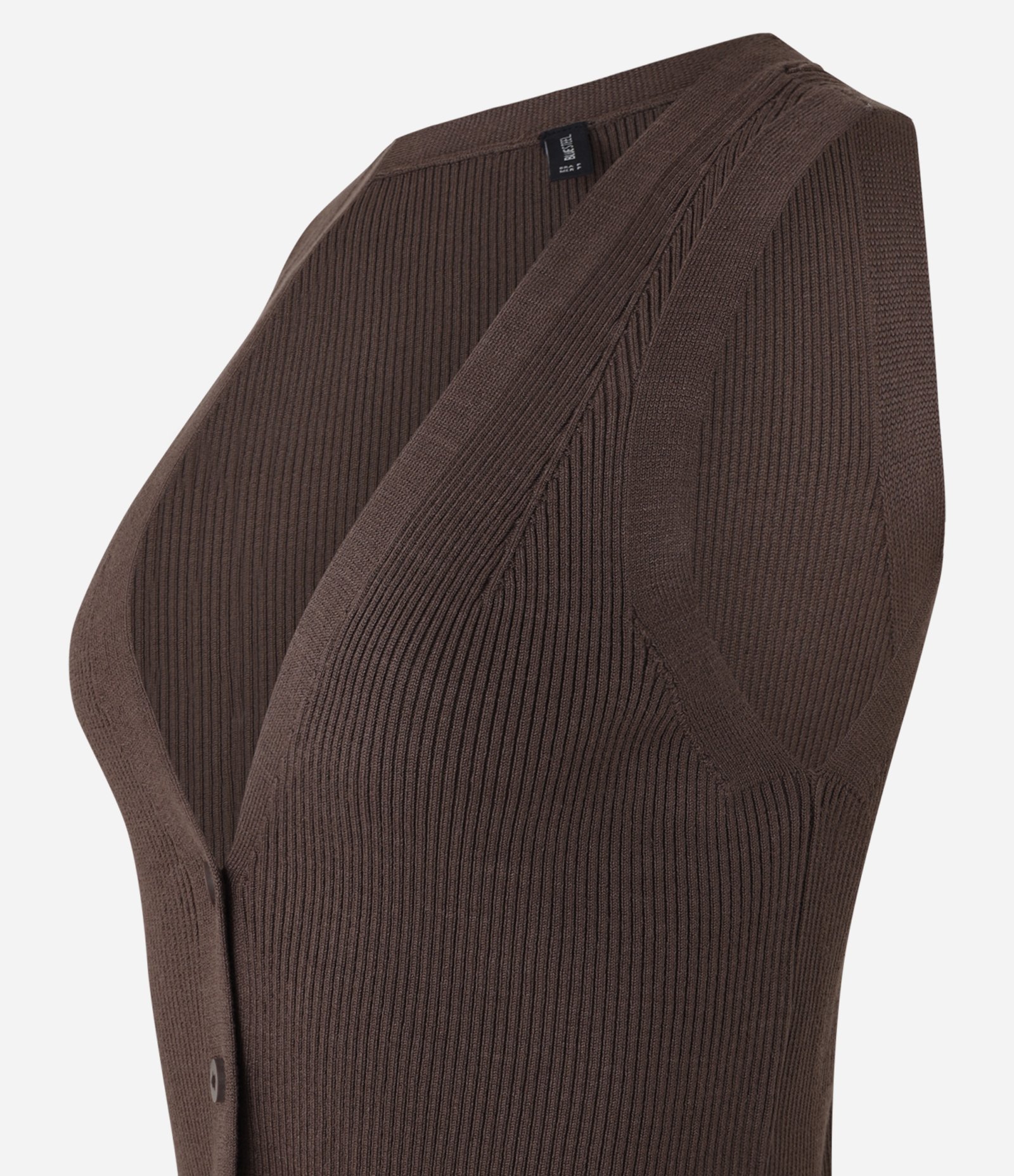 Blusa Colete em Tricô com Botões Marrom 6