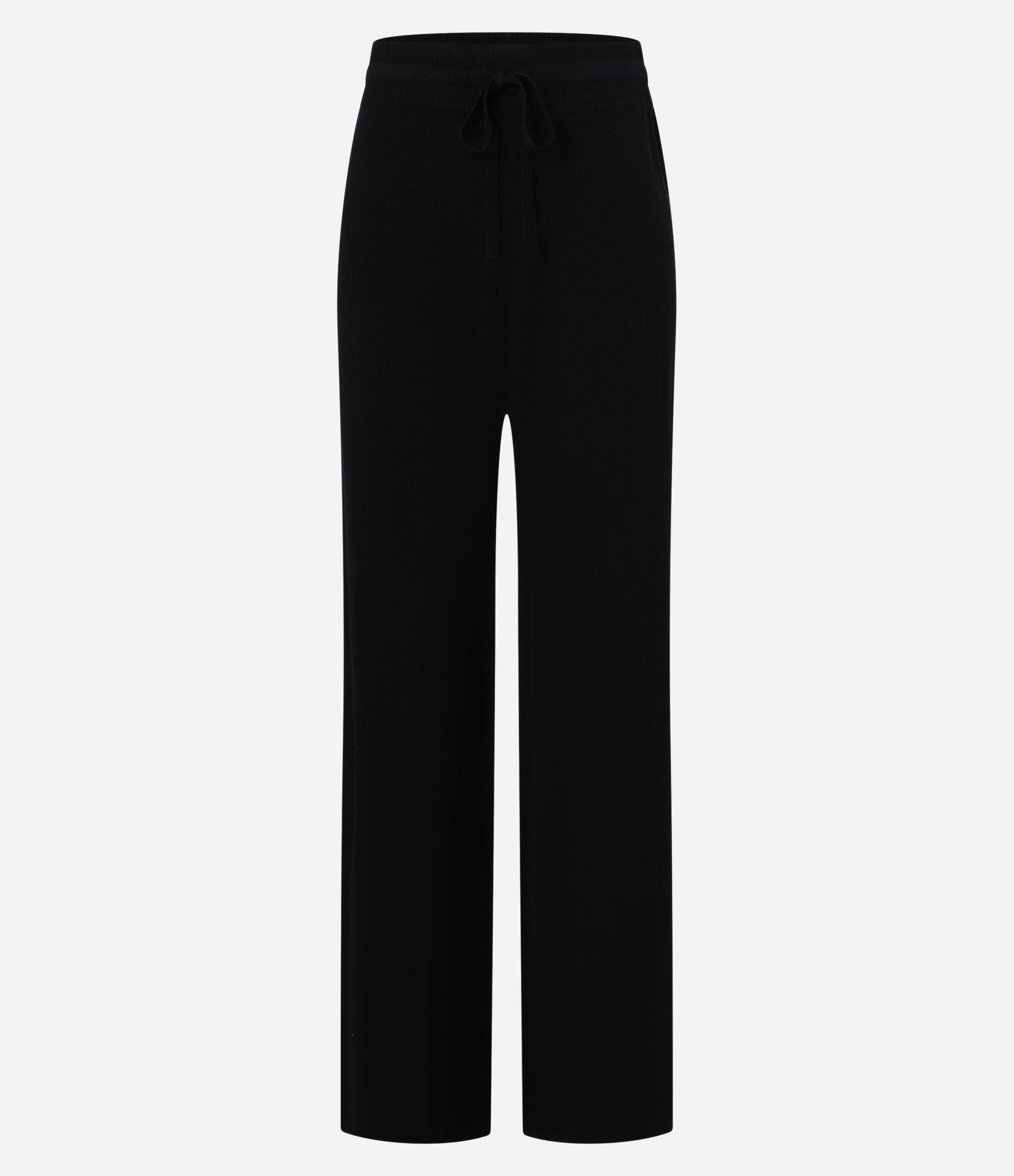 Calça Reta em Tricô com Amarração na Cintura Preto 5