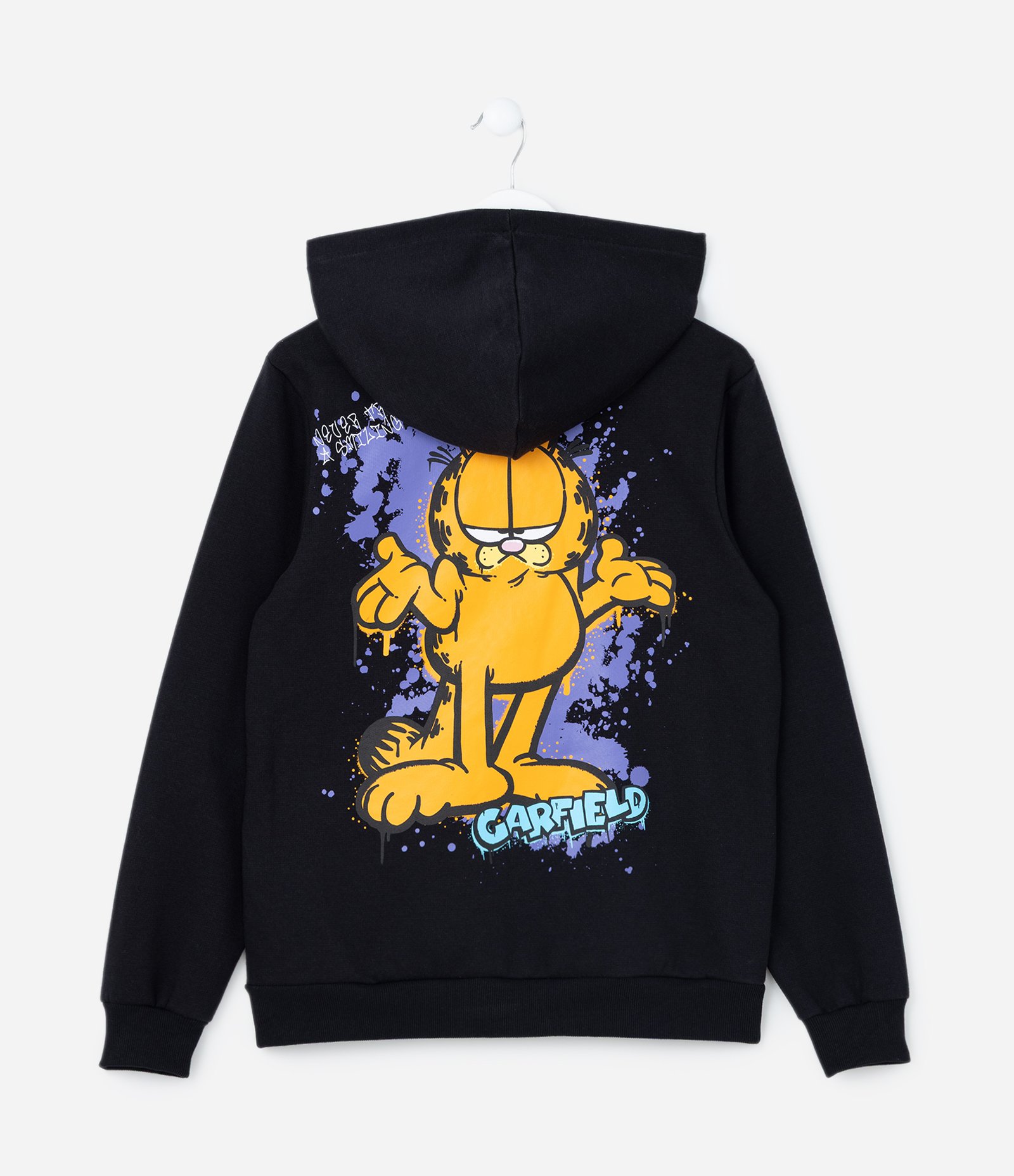 Casaco Infantil com Estampa Frente e Costas Garfield - Tam 5 a 14 Anos Preto 1