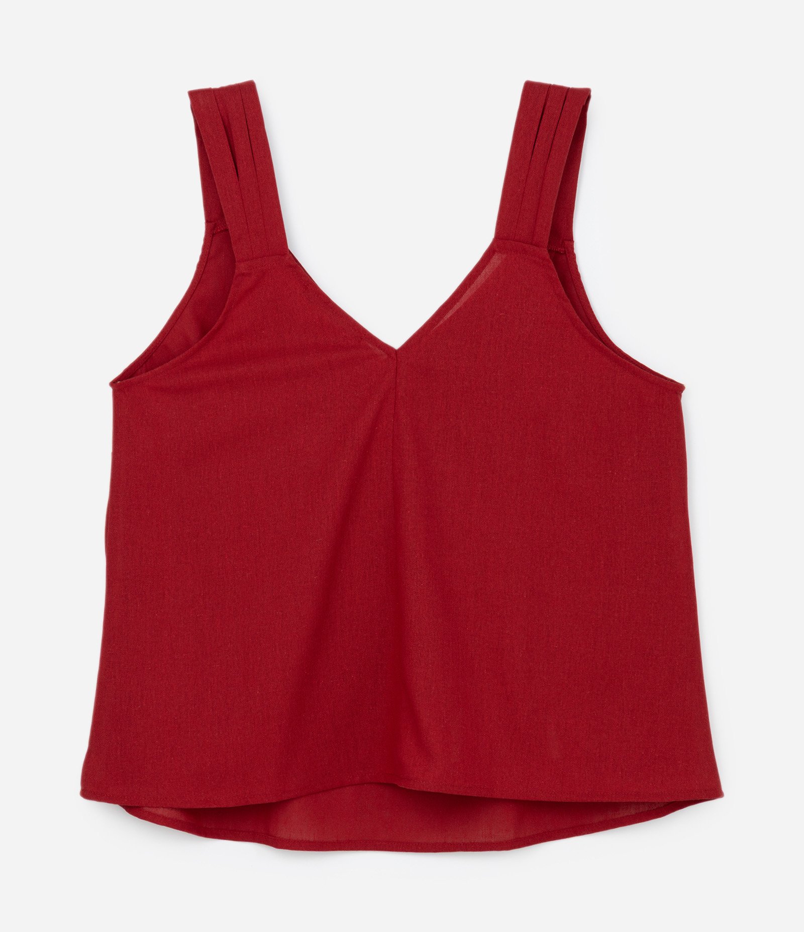 Regata em Viscolinho com Detalhe na Alça Curve & Plus Size Vermelho 5