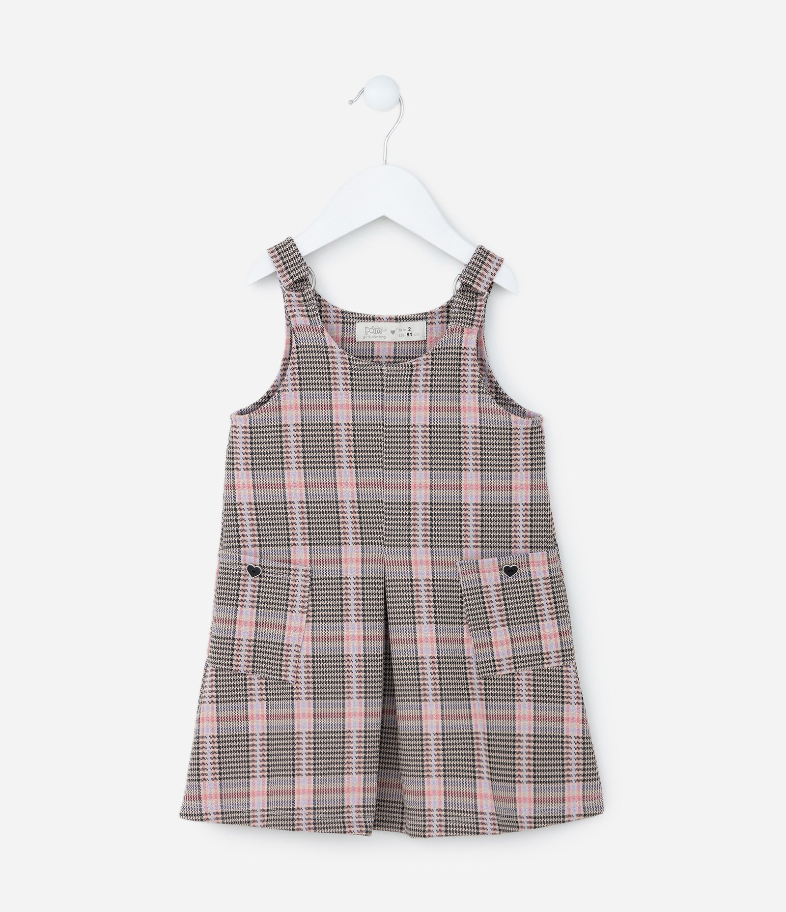 Salopete Infantil com Bolsinhos e Estampa Xadrez - Tam 1 a 6 Anos Multicores 1