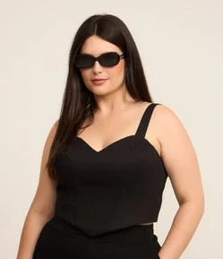 Top Coração em Sarja com Lastex Curve & Plus Size