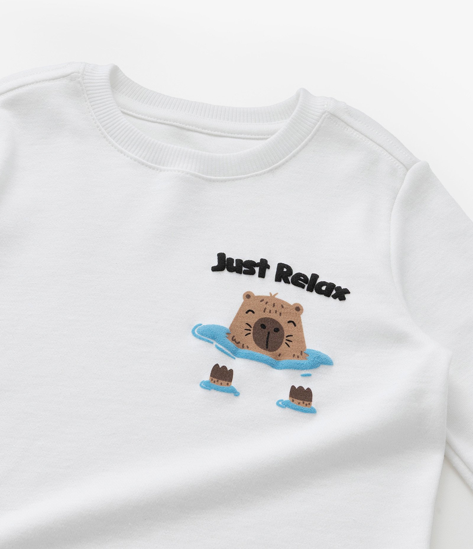 Camiseta Infantil com Estampa Capivara Relax - Tam 1 a 6 Anos Branco 5