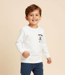 Camiseta Infantil com Estampa Capivara Relax - Tam 1 a 6 Anos