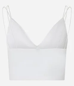 Blusa Cropped em Bengaline com Alça Dupla