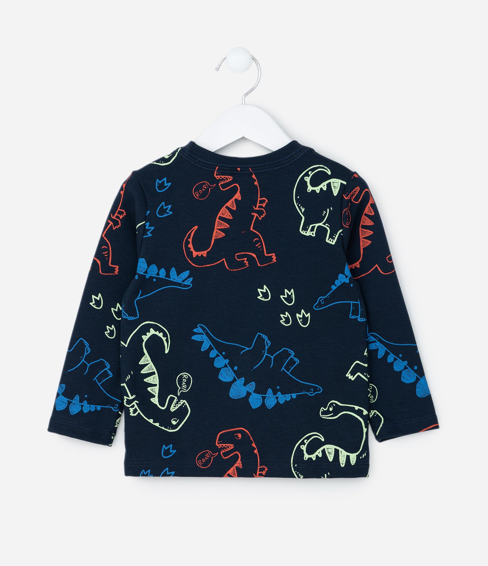 Camiseta Infantil em Suedine com Estampa Dinos - Tam 1 a 6 Anos Azul Escuro 2