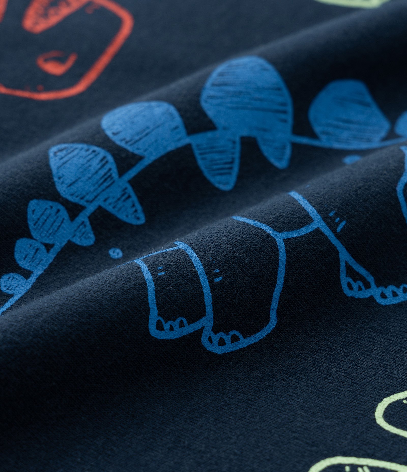 Camiseta Infantil em Suedine com Estampa Dinos - Tam 1 a 6 Anos Azul Escuro 3