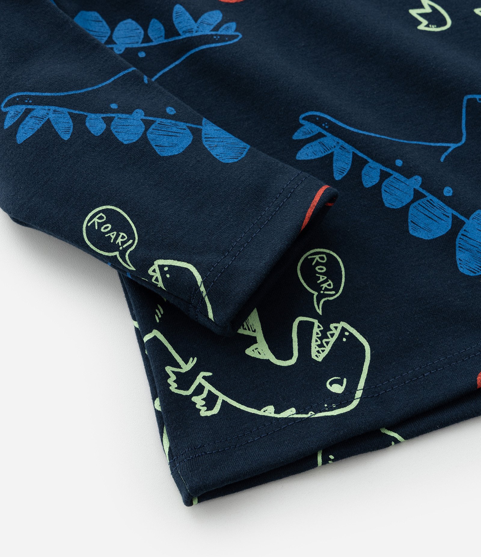 Camiseta Infantil em Suedine com Estampa Dinos - Tam 1 a 6 Anos Azul Escuro 4