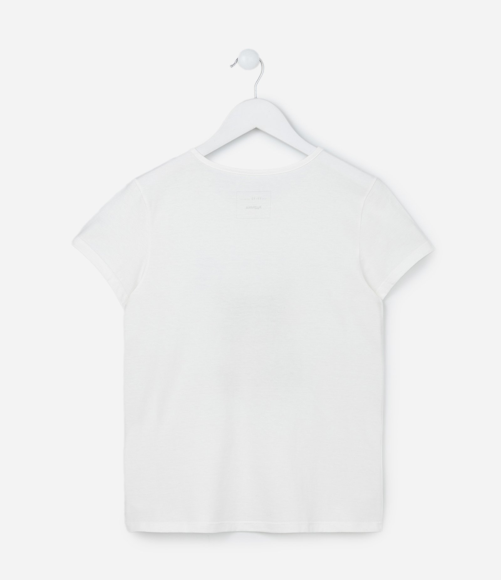 Camiseta Infantil com Estampa Gatinho - Tam 5 a 14 Anos Branco 2