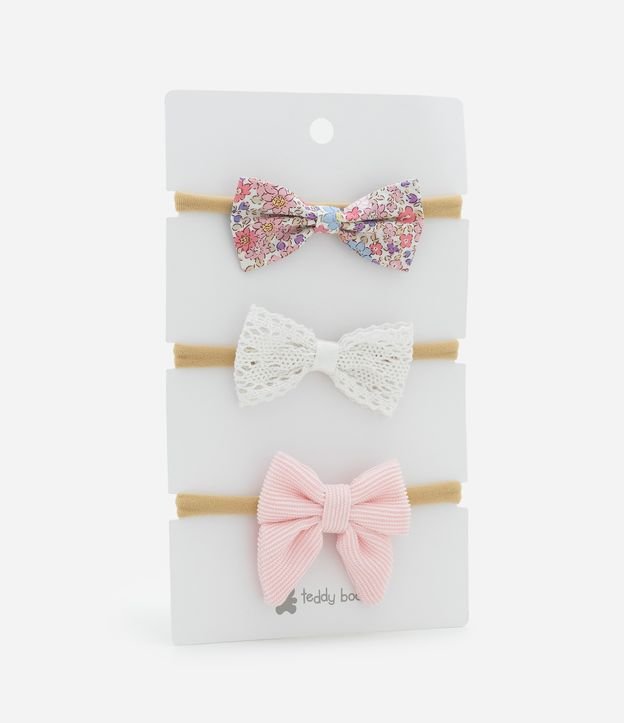 Kit 03 Faixas de Cabelo Infantil com Lacinhos - Tam Único
