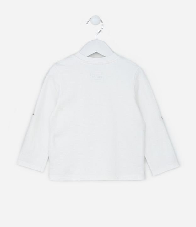Camiseta Infantil com Gola Henley e Botões - Tam 1 a 6 Anos