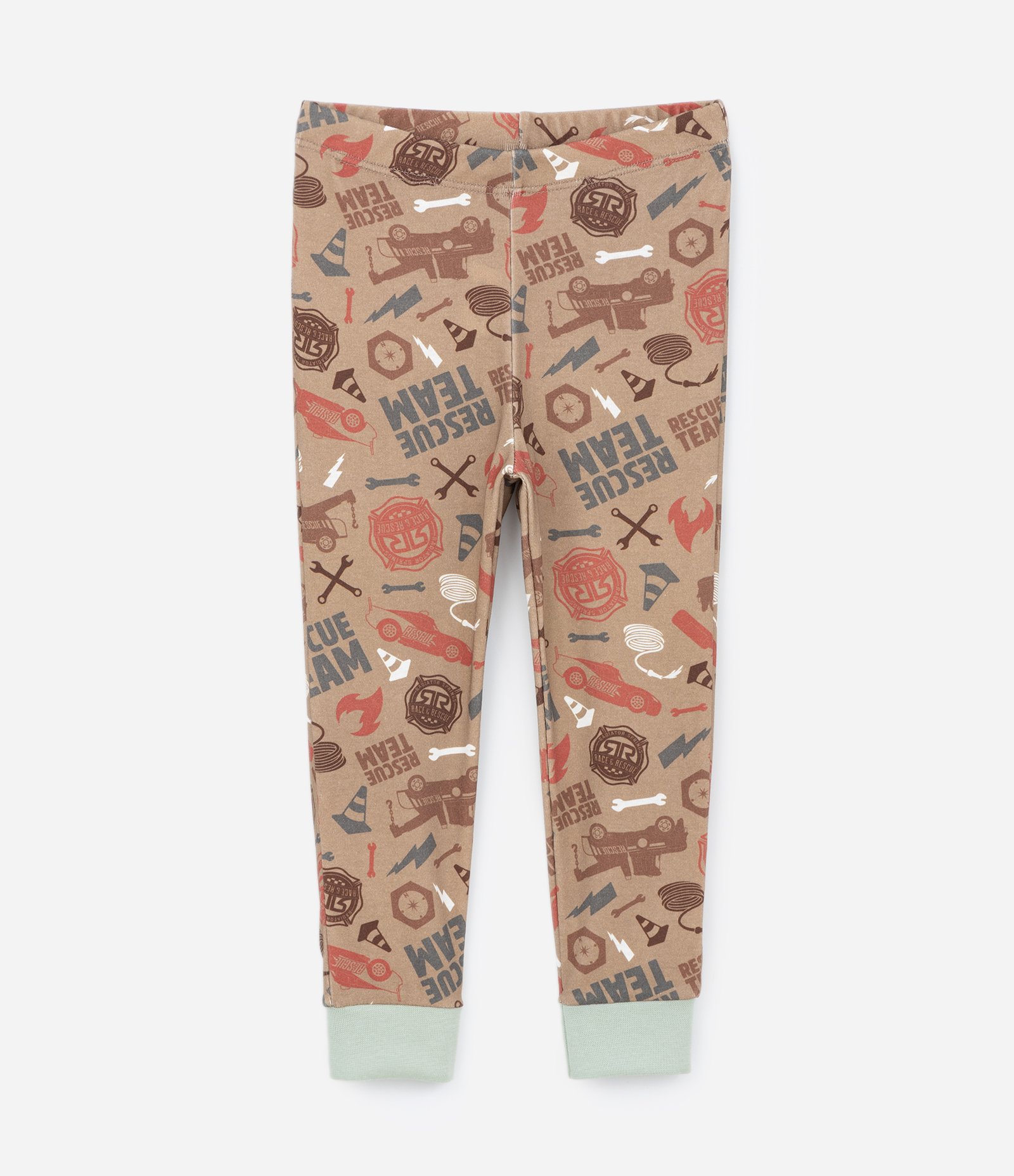 Pijama Infantil em Algodão com Estampa Carros - Tam 2 a 6 Anos Verde/Marrom 5