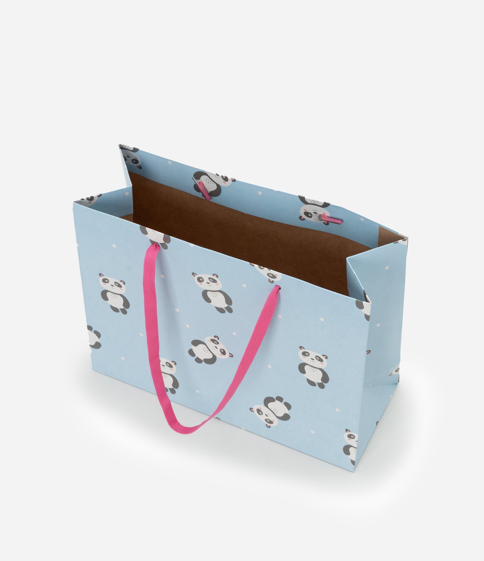 Embalagem de Presente Pequena com Estampa de Pandas Azul 3