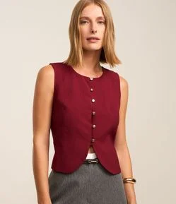 Colete Alfaiatado com Amarração Cruzada nas Costas